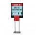 FixtureDisplays® Poster Stand Social Distancing Signage with Donation Charity Fundraising Box 11063+10073+10918-RED